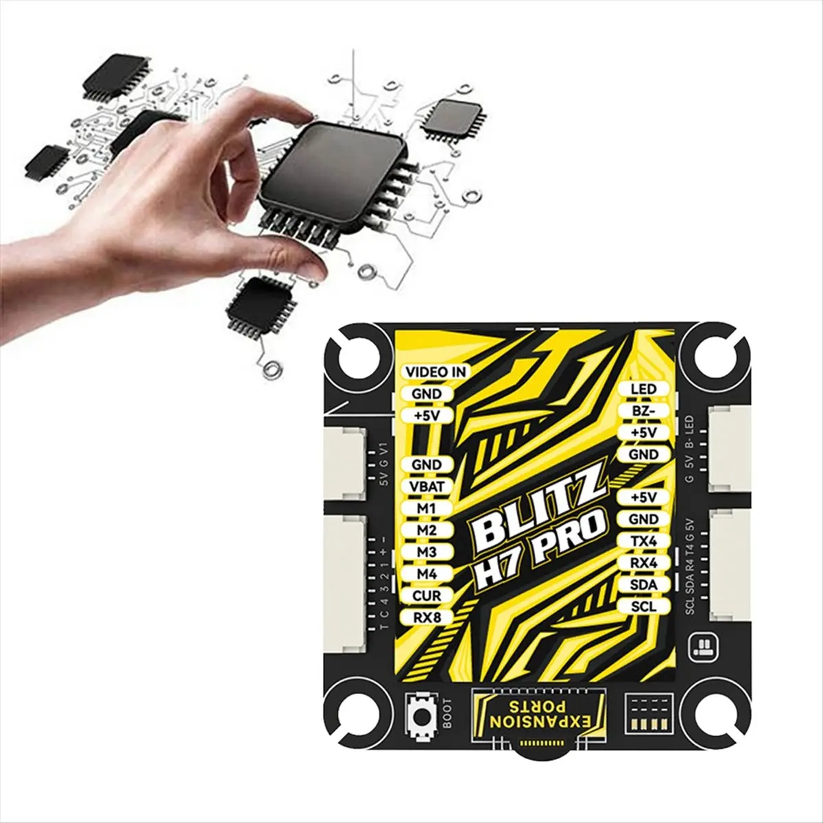 H7 Pro FPV 드론용 DT60 비행 컨트롤러는 베타플라이트 및 펌웨어를 지원합니다.