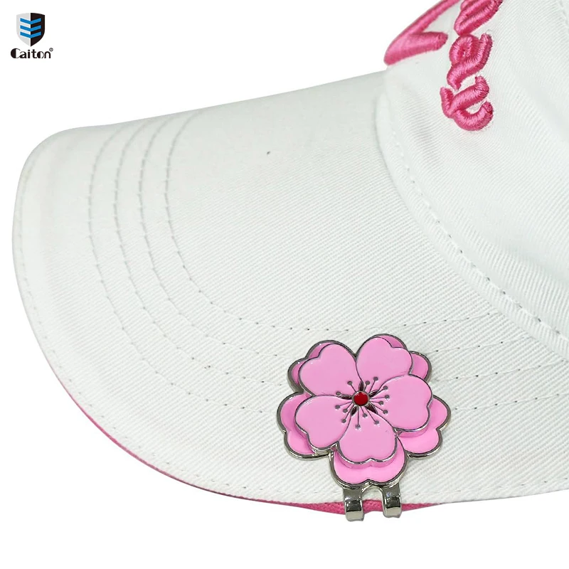 Caiton Rose-Shaped Golf Hat Clip with Magnetic Ball Marker Rust-Resistant Durable Design Easy Attachment to Hats and Belts