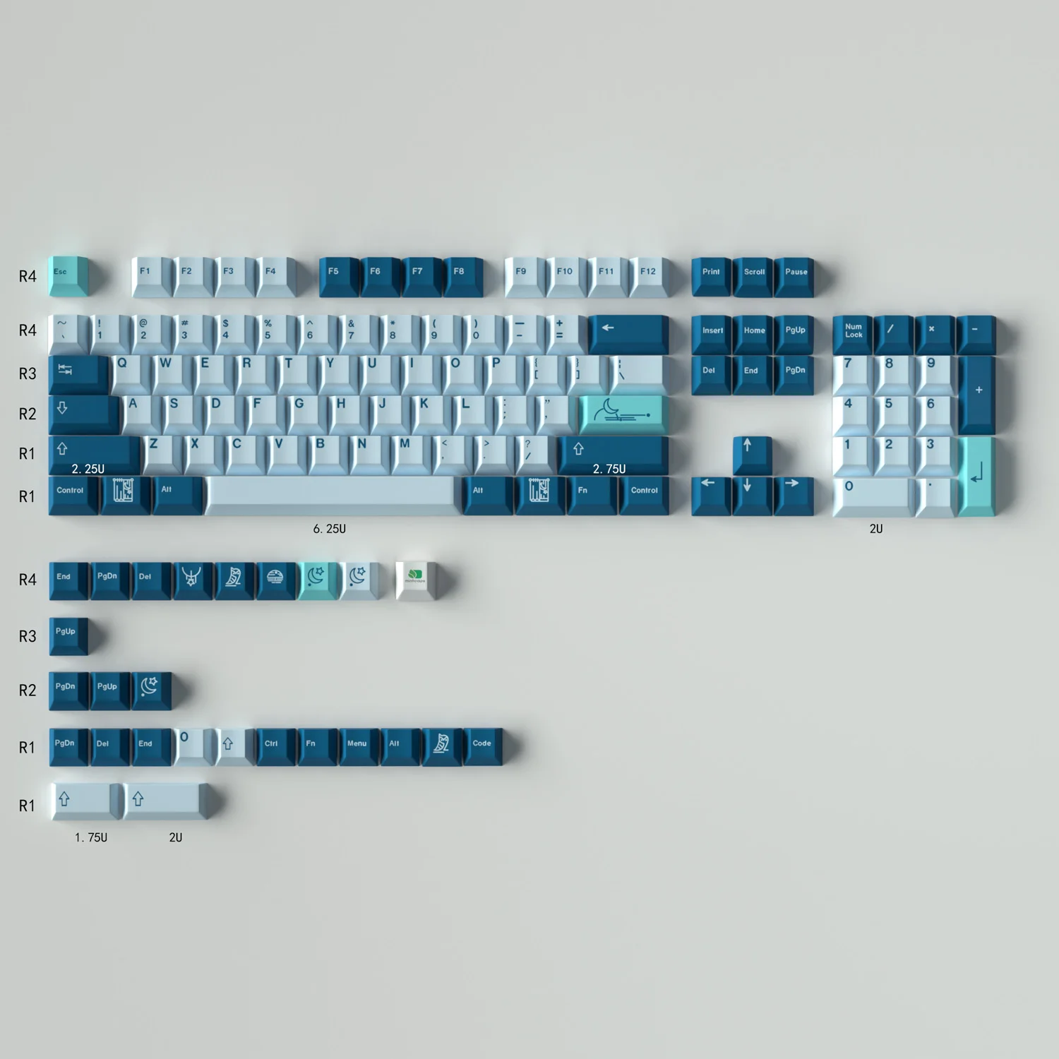 eva striker bingsu pbt keycap cherry perfil