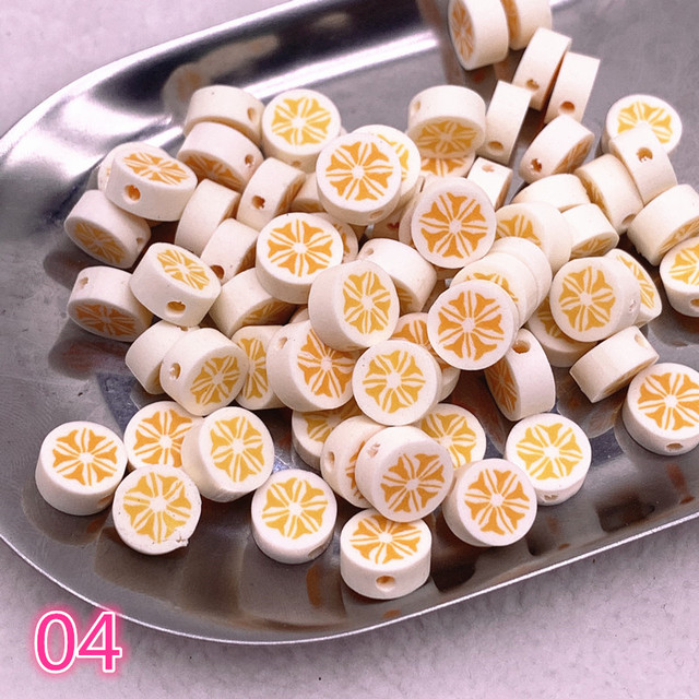 10mm Color Fruit Beads Polymer Clay Beads Polymer Clay Spacer Loose Beads for Jewelry Making DIY Bracelet Accessories