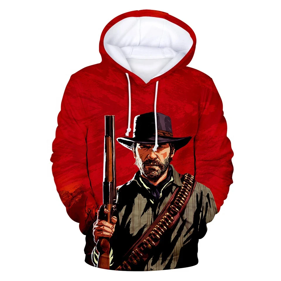 Nueva sudadera con capucha con estampado 3D del juego Red Dead Redemption 2 para hombre, moda urbana, sudadera informal de gran tamaño para niños