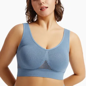 Women Large Size Bra Vest Daily Casual Running Fitness Yoga Beauty Tank Top Sports Vest Without Steel Rims Comfy Breathable Bra 1