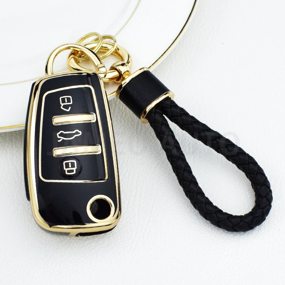 Key Case Cover Key Case Flip Key Fob Shell Car Key Shell For Audi A1 A3 A6 A6L Q2 Q3 Q7 TTS R8 S6 RS3 Protector TPU Car Flip Key Case Cover Shell Fob Keychain Auto Accessories