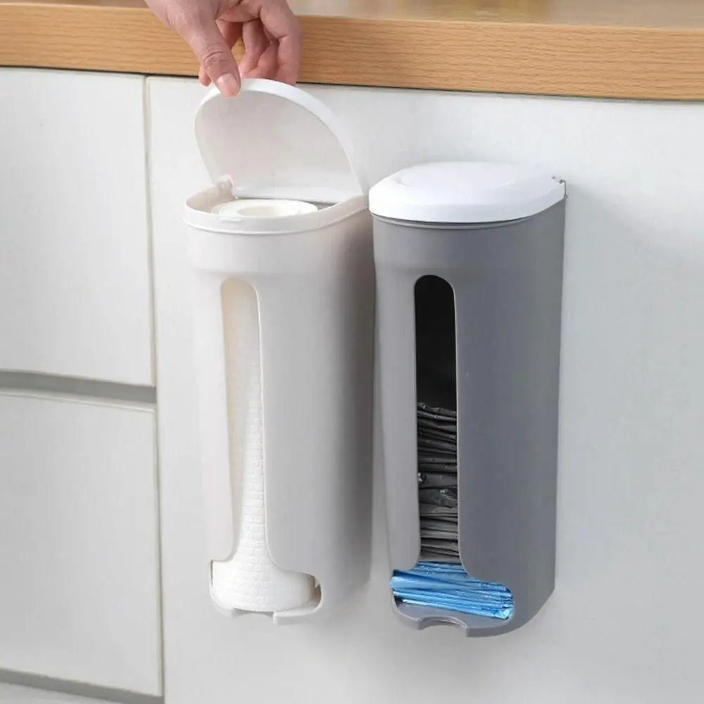 

Bathroom Free Perforation Garbage Bag Wall-Mounted Hanging Organizer Box Storage Rack Kitchen Accessories Cotton Pad Container
