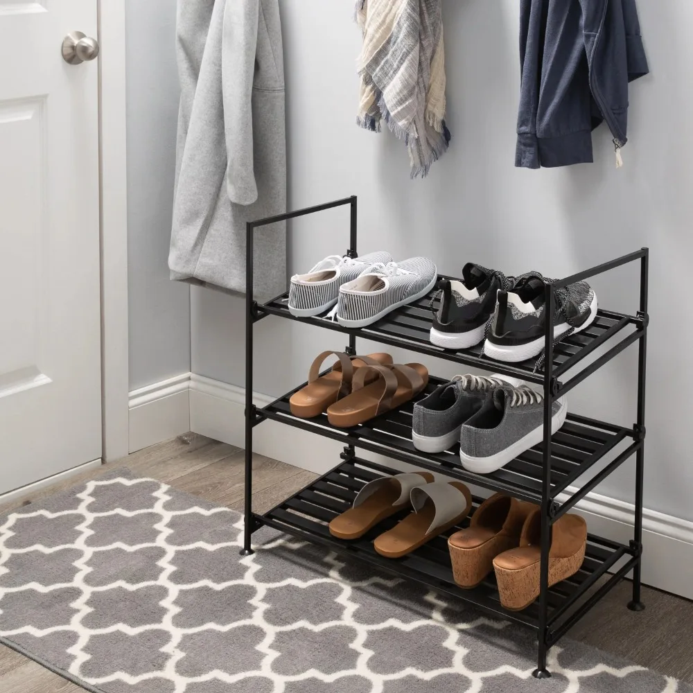 Organize It All 3-Tier Shoe Rack Entryway Bedroom - AliExpress