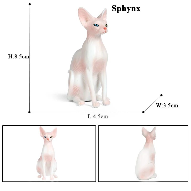 thumbnail image 1 of Figura de acción de gato siamés Devon Rex Sphynx Ragdoll persa de Oenux, figura de gato bobtail, linda decoración, juguete de regalo para niños, 1 of 5