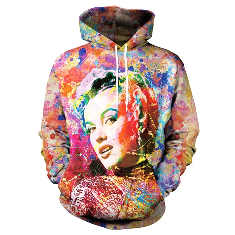 

Men's and Women's 3D Printed Fashion Sexy Goddess Marilyn Monroe Hoodie Harajuku Street Oversized Hoodie