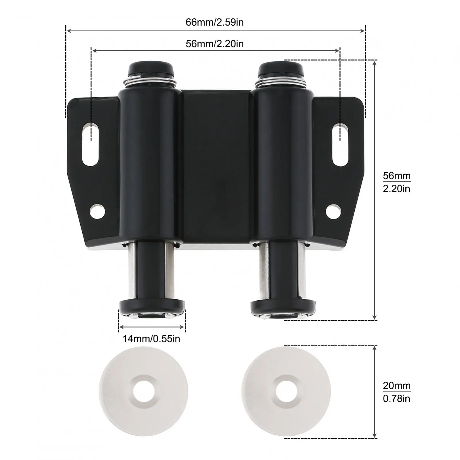 4pcs Pressed Double Round Head Magnetic Catch Push Touch Latch for Cabinet Closet Cupboard Push Release Opener Door Magnets