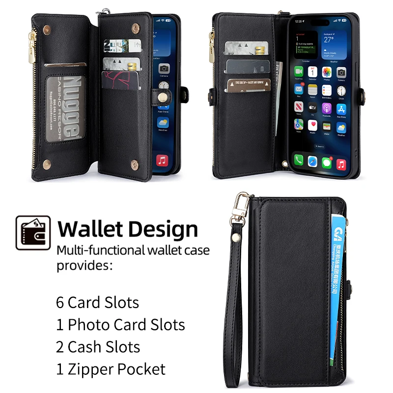 Flip Cover Zipper Wallet Phone Case