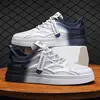 Mesh Men Casual Shoes Flat Lace-up Platform Shoes for Men Breathable Outdoor Non-slip Vulcanize Shoes White All-match Sneakers 1