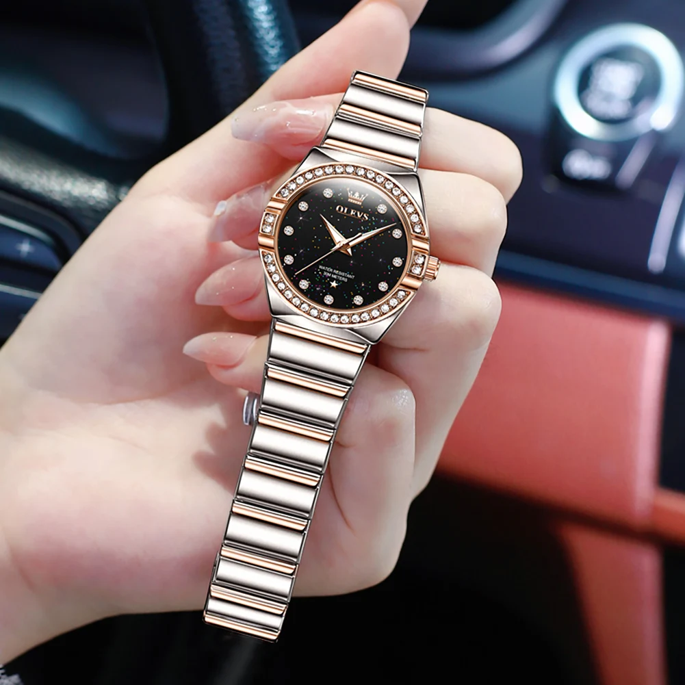 OLEVS Brand Luxury Women Watches Starry Sky Diamond Ladies Watch Waterproof Quartz Wristwatch Relogios Femininos Clock Gift