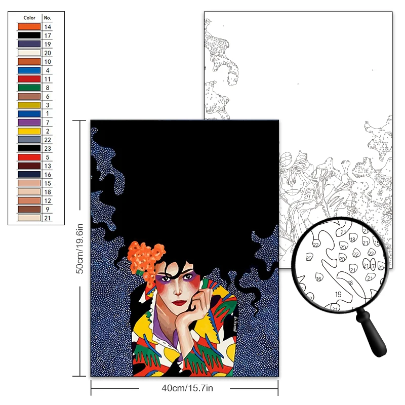 Painting By Numbers Girl Oil DIY Frame Coloring By Number Portrait Picture Home Decoration Drawing On Canvas Hand Painted Kits - 3