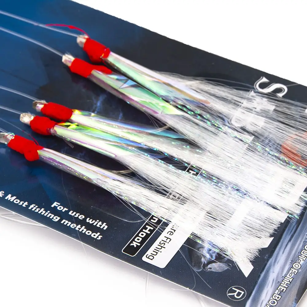 5PcsImitationScalesMackerelBarbedHookBassCodLuresSeaLuminous