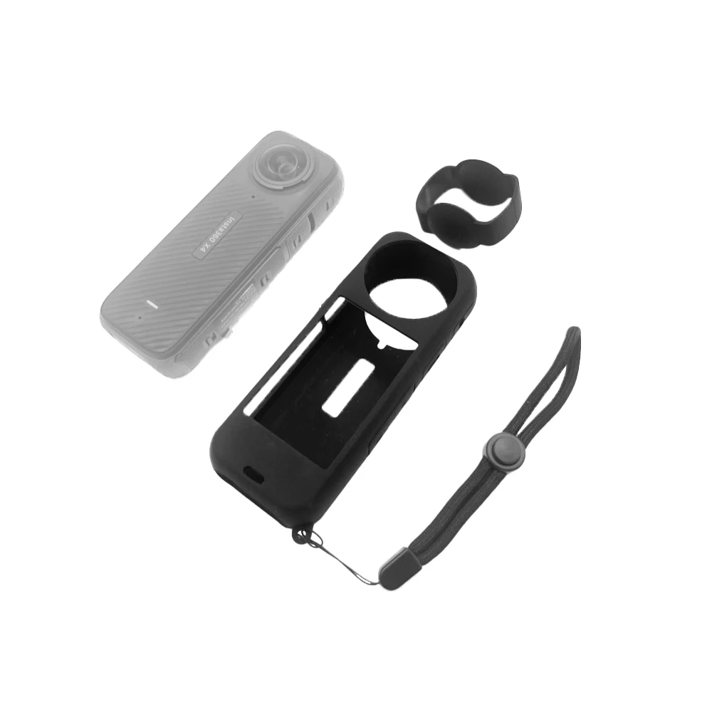 X4 Silicone Protective Case for Insta 360 X4 Lens Cap Hang Rope Soft Protective Sleeve Body Cover for Insta360 X4 Accessories