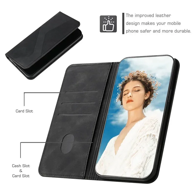 Magnetic Leather Flip Wallet Phone Case with Stand Function