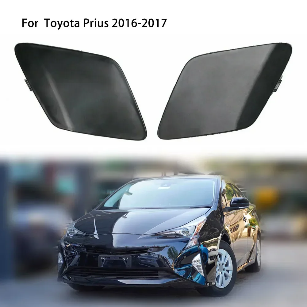 Bumper Tow Hook Cover 2pcs Left & Right Side Front Bumper Tow Hook Eye Cover Plastic Black Fit For Toyota Prius