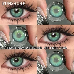 FUNSACHY Black Series Color Contact Lenses - Natural Gray & Brown Yearly Softlens (SERENA - GREEN)