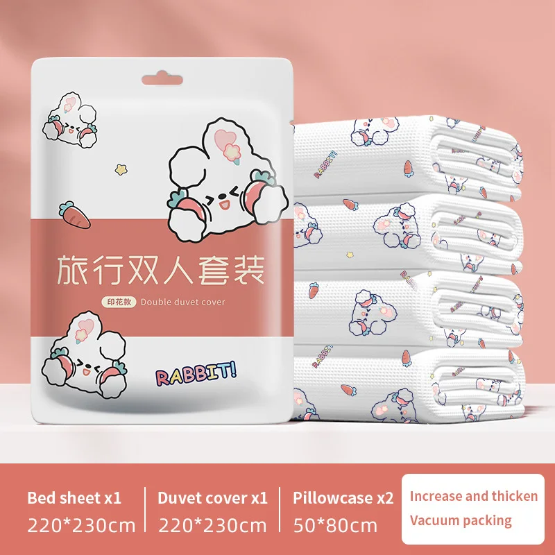 1pc Disposable cute printed bathroom supplies set thickened cotton portable travel cleaning towel hotel suitable for travel