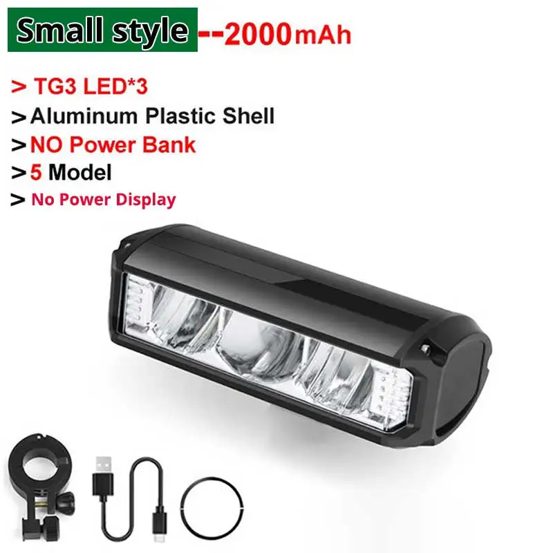 Luce Anteriore Bicicletta 10000mAh Con Power Bank - USB Ricaricabile MTB Strada