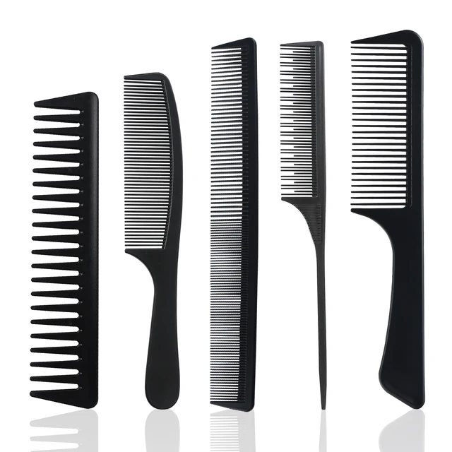 Stylist Anti-static Hairdressing Combs,Multifunctional Hair Design Hair Detangler Comb Makeup Barber Haircare Styling Tool Set A set of 5