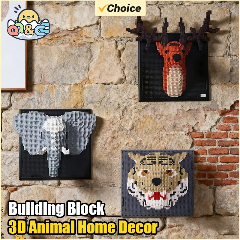 Plastic 3D DIY Building Blocks Elephant Tiger Dragon Puzzle Toys