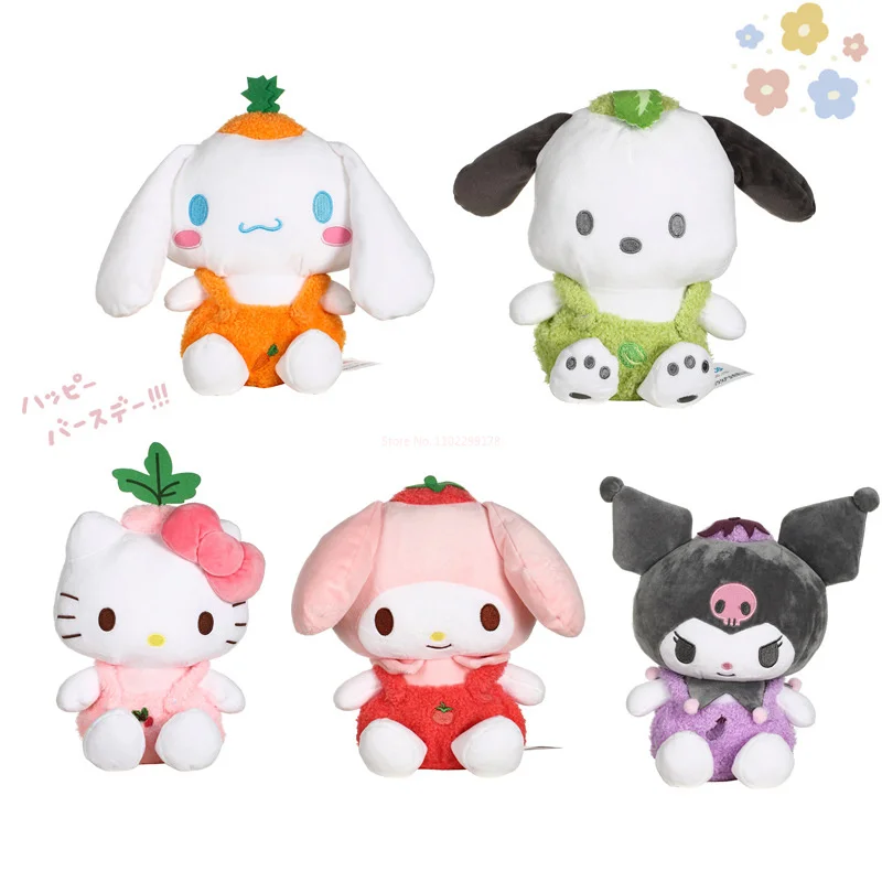

20cm Original Sanrio Kuromi Cinnamorroll Kt Cat My Melody Heartbeat Plush Doll Toy Anime Cute Love Doll Valentine'S Day Gift