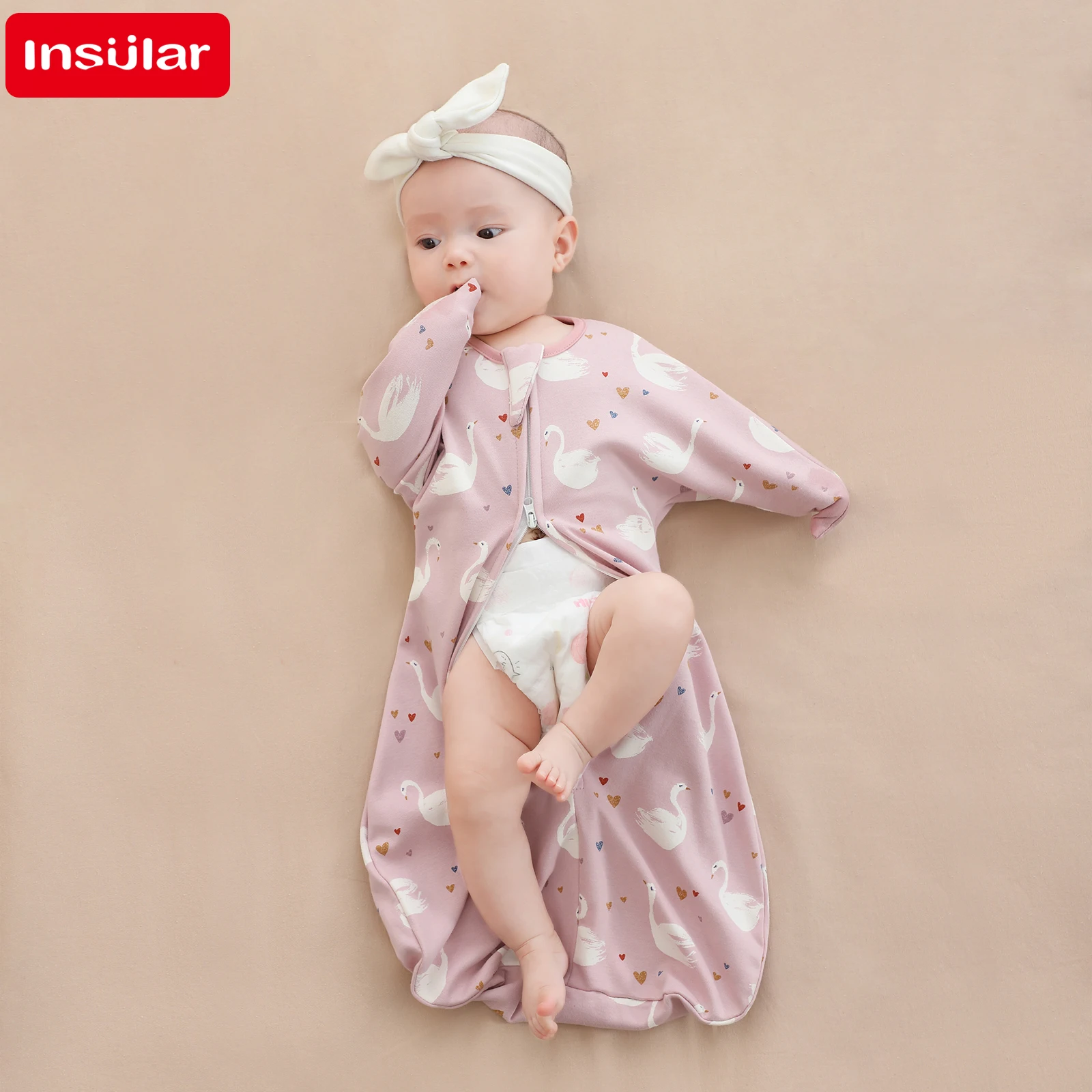 Newborn Baby Sleeping Bags Raised Hand Anti-shock Cotton Printed Sleepsacks Swaddle Blanket New Born Baby Items Baby Swaddle 2