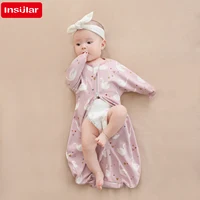 Newborn Baby Sleeping Bags Raised Hand Anti-shock Cotton Printed Sleepsacks Swaddle Blanket New Born Baby Items Baby Swaddle 2