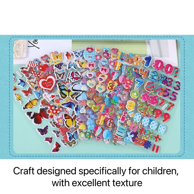 40 Mixed Packs Kids Stickers Puffy Bulk Stickers for Girl Boy