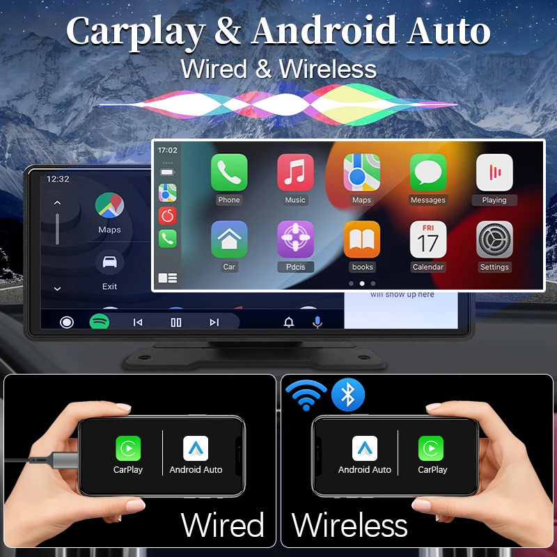 Hippcron 10.26” CarPlay Android Auto Car Radio Multimedia Video Player IPS Touch Screen With AUX USB Support Rearview Camera Best Sellers In Car Electronic Accessories