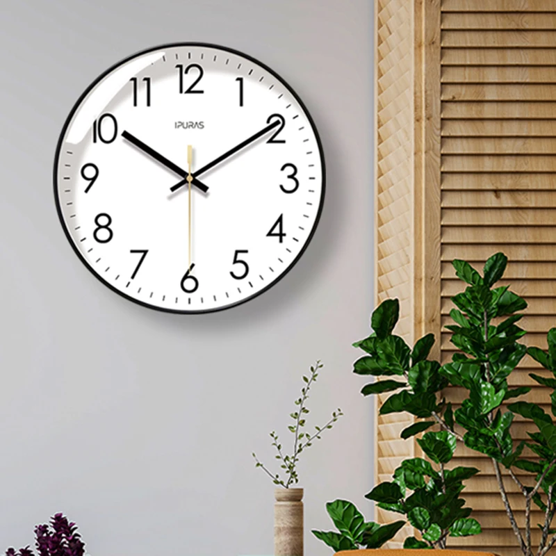 

Simple Hanging Wall Clock Free Shipping Battery Operated Luxury Classic Modern Silent Clock Smart Round Horloge Decor For Home