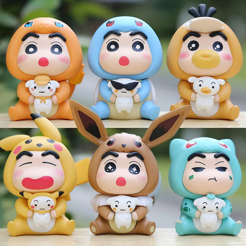 

Аниме карандаш Shin-chan Cos серии Q, экшн-фигурки, ПВХ Модель, статуя, настольные декоративные игрушки, куклы, подарки, 6 шт./набор
