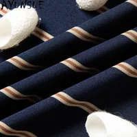 AYUNSUE Polos en Soie de Mûrier 100% Véritable Luxe Été 2026 T-shirt Rayé Tendance Décontracté à Manches Courtes Homme 5