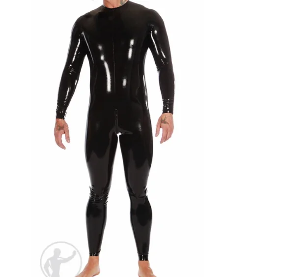 

Latex Rubber Gummi Catsuit Bodysuit Black tight fitting clothing uniforms Suit