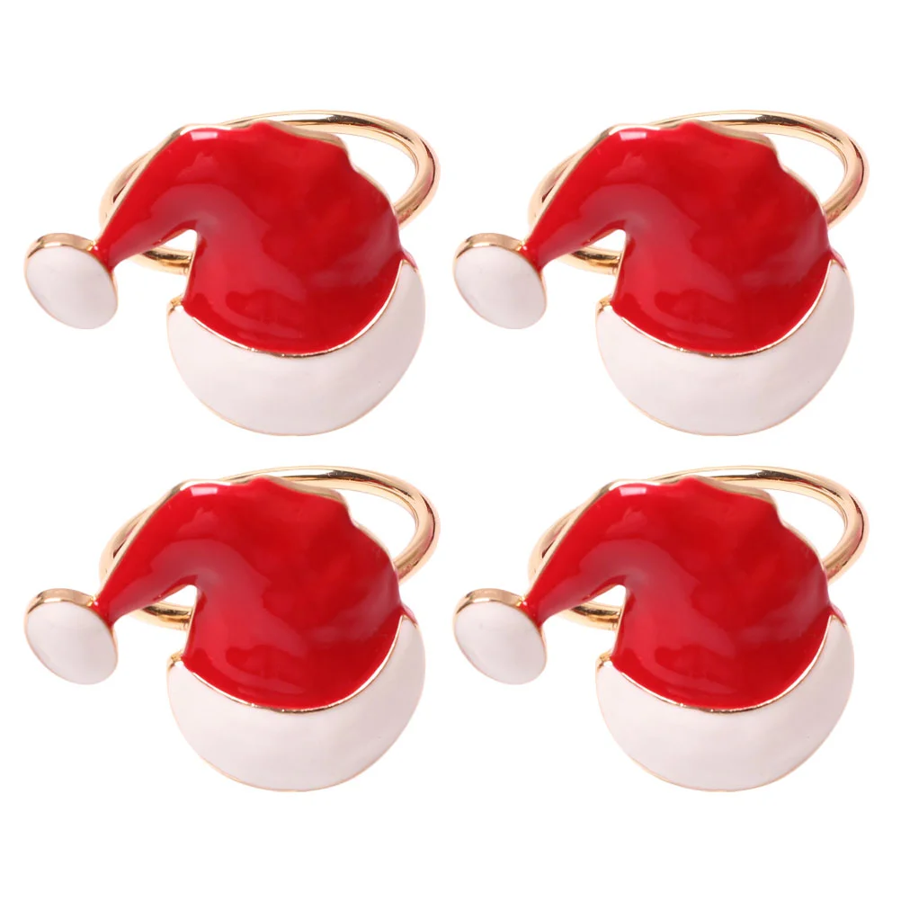 

Santa Hat Napkin Buckle Table Rings Adorable Buckles Christmas Party Rustic Dining