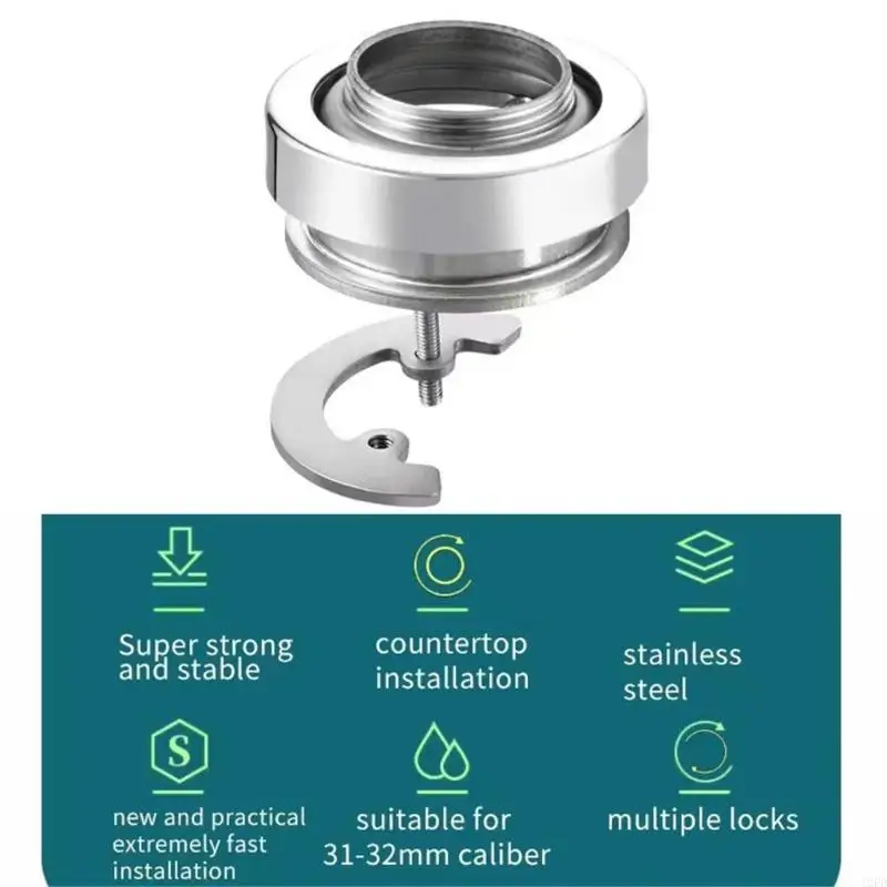12PD Hassle Frees Stainless Steel Faucet Initiation Faucet Mounting Base with Adjustment Designings Fastening Base