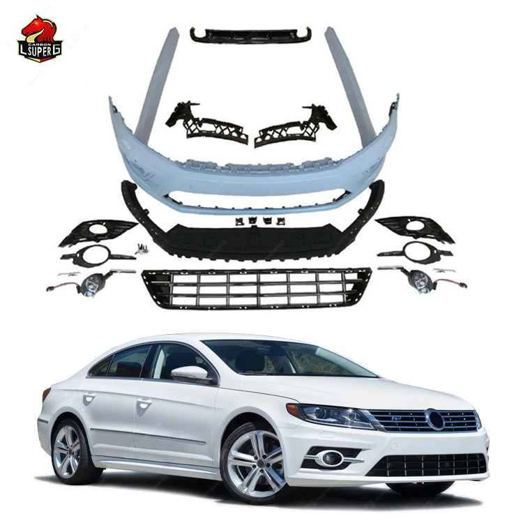 

Заводская цена! Обновленный комплект кузова в стиле R для Volkswagen CC Передний Задний бампер боковые юбки диффузор задняя губа