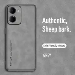 Goatskin Leather TPU Shockproof Case with Camera Lens Protection and Anti - Drop Back Cover for Redmi A7 Pro 4G (GRAY)