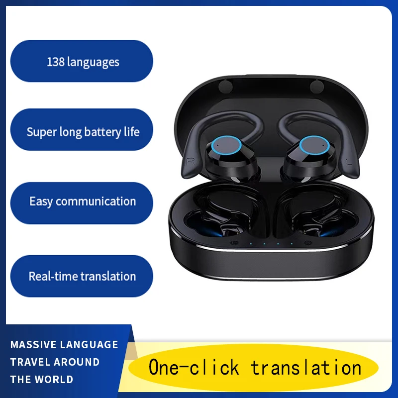 Q25 Bluetooth Translation Headphones 138 Languages Instant Translate Smart Voice Translator Wireless Music Earphones Translator