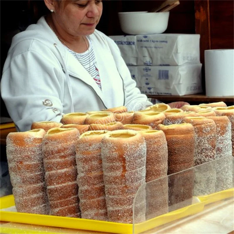 With 8 Roller Electric Hungarian Chimney Cake Maker Chimney Cake Rolls Grill Oven Machine Waffle Maker Bread Roll Baking Machine 4