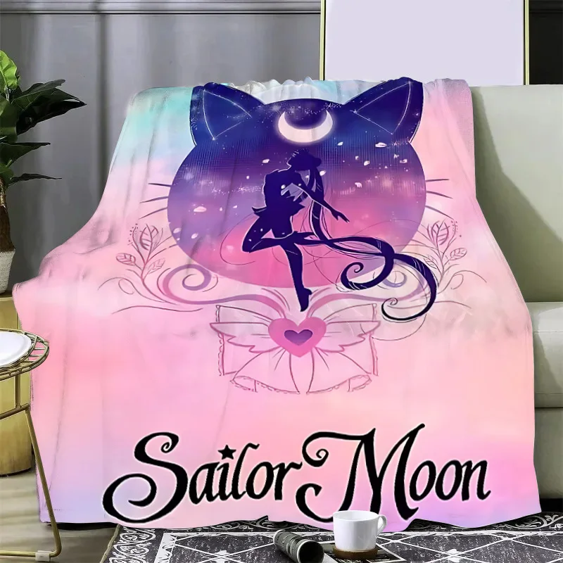 Japan Anime Cute Printed Blanket Picnic Blankets Warm Blanket and Comfortable S-Sailor M-MoonS Blanket Home Travel Birthday Gift 3