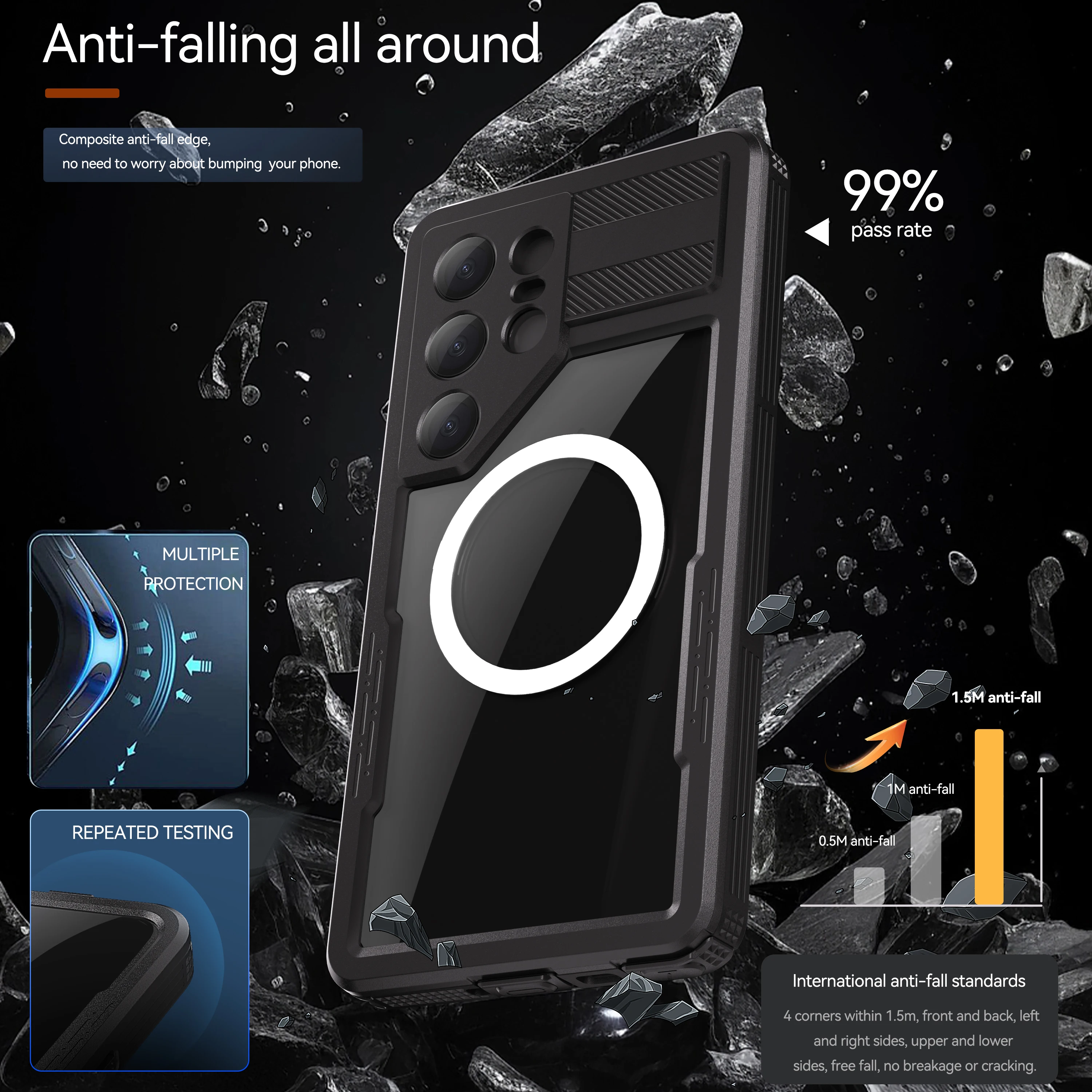 รูปสินค้า เคสกันน้ำ IP68 พร้อมสายคล้องแม่เหล็ก สำหรับ Samsung Galaxy S25 Ultra