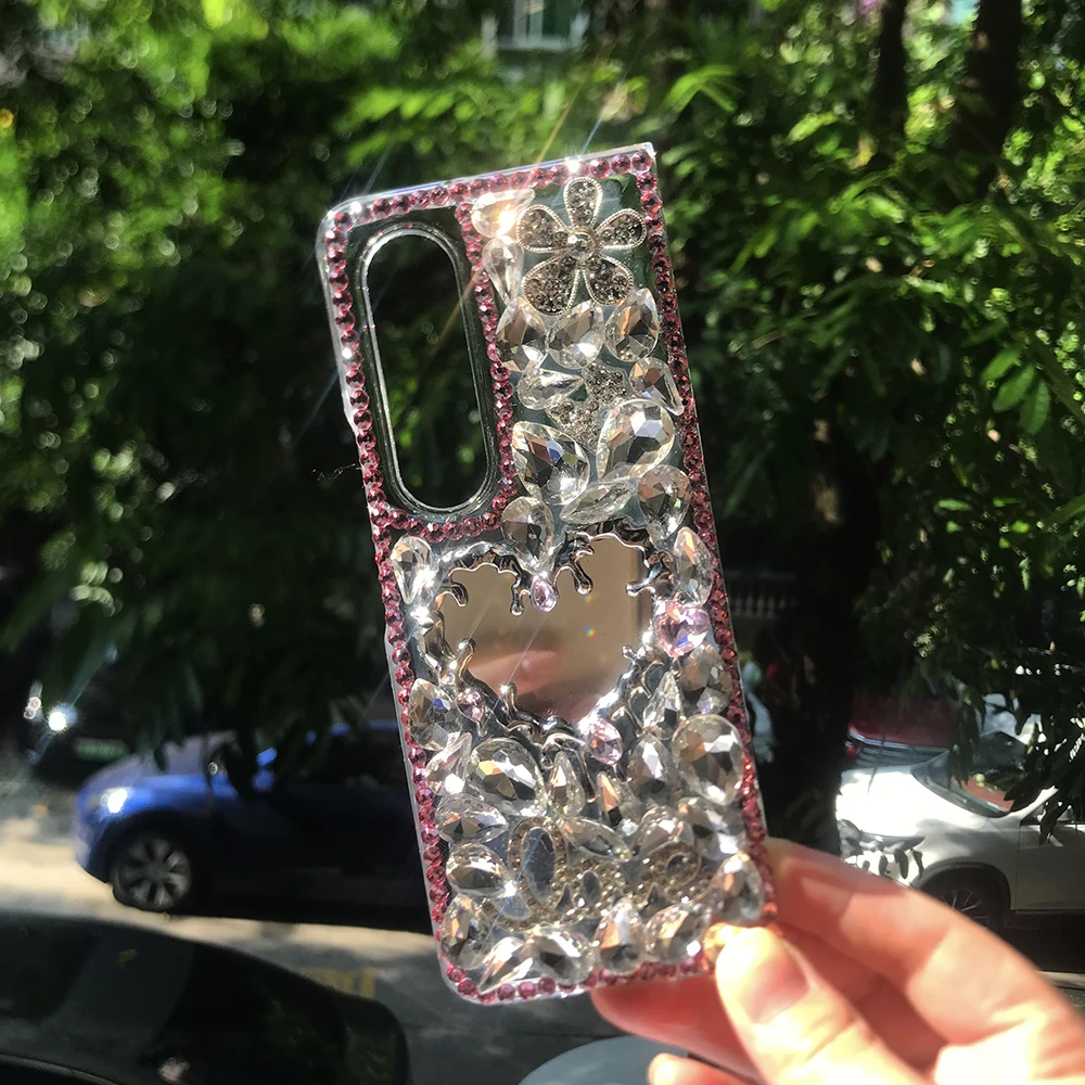 Bling Rhinestone Broken Heart Mirror Phone Case: Real-World Use,  Durability, and Why It Stands Out for Samsung Fold Users, image size:1000x1000