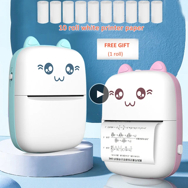 Portable Thermal Printer Mini Cat Print Paper Photo Pocket Thermal Printer 57mm Printing Wireless BT 200dpi Android IOS Printers 1