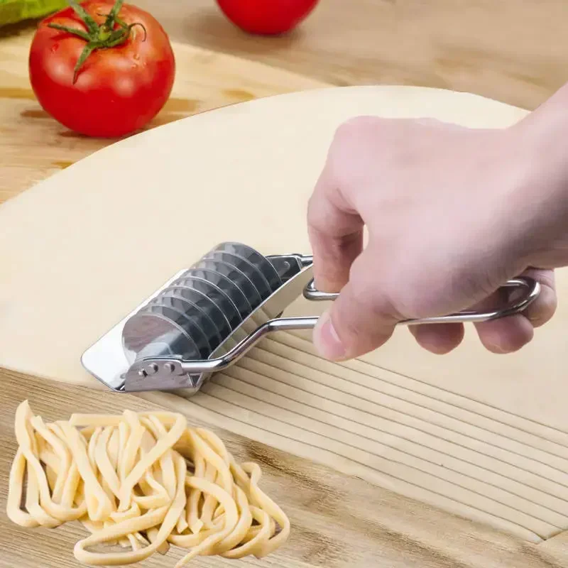 Hot new sale Manual Stainless Steel Noodle Shallot Garlic Cut Roller Cutter Kitchen Practical Helper Tool Dough Cutting Maker