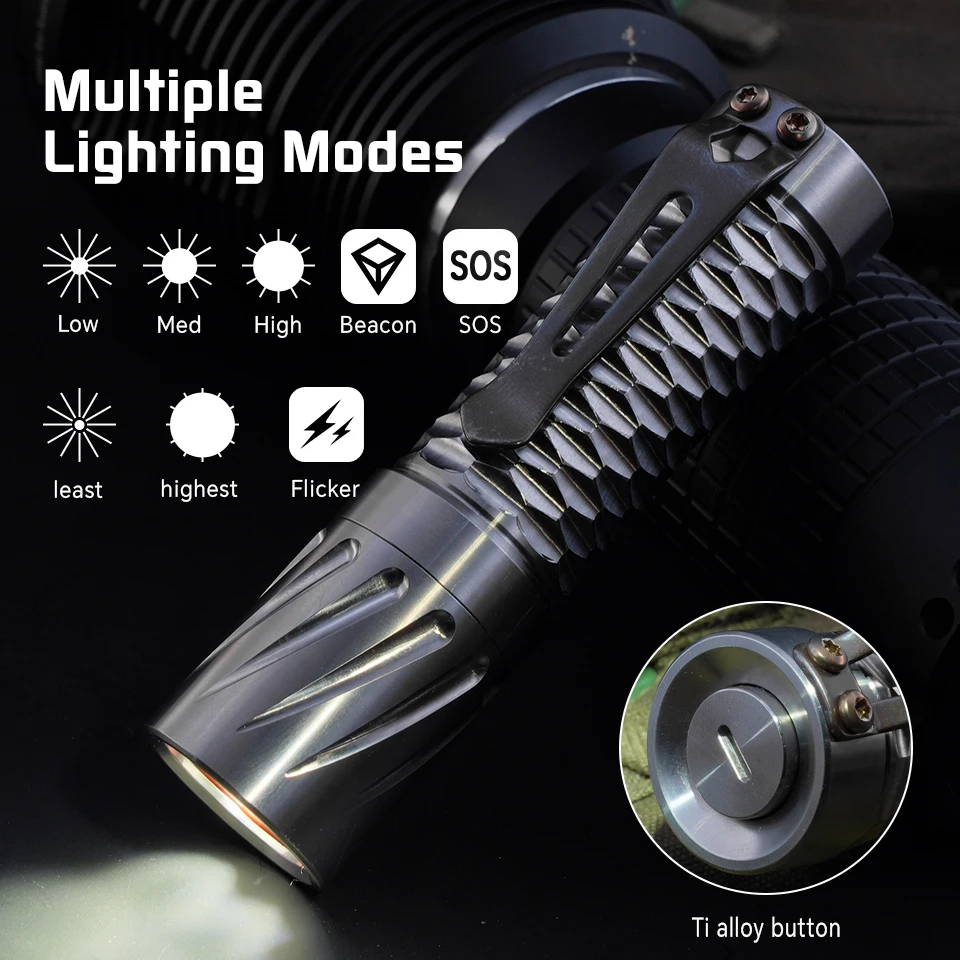 Maeerxu DF01 Titanium Alloy High Power LED Flashlight IPX7