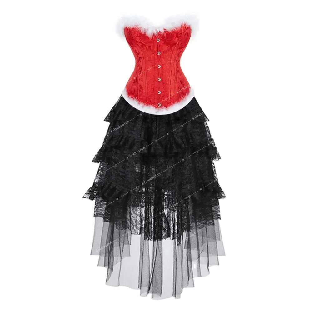 

Corsets Skirts Steampunk Jacquard Corset Buckle Bustier Dress Cosplay Halloween Outfits Christmas Costumes for Girls Plus Size