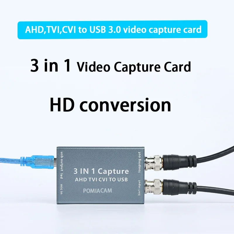 3 in 1 AHD To USB 3.0 Video Capture Card 1080P HD 60fps Capture Card Video Record TVI CVI Video Card Support Loop Out