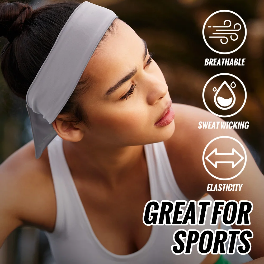 WRELS Sports Headbands Quick Dry Sweatbands Moisture Wicking Non-Slip Headband Adjustable Stretchy Head Tie Running Headbands
