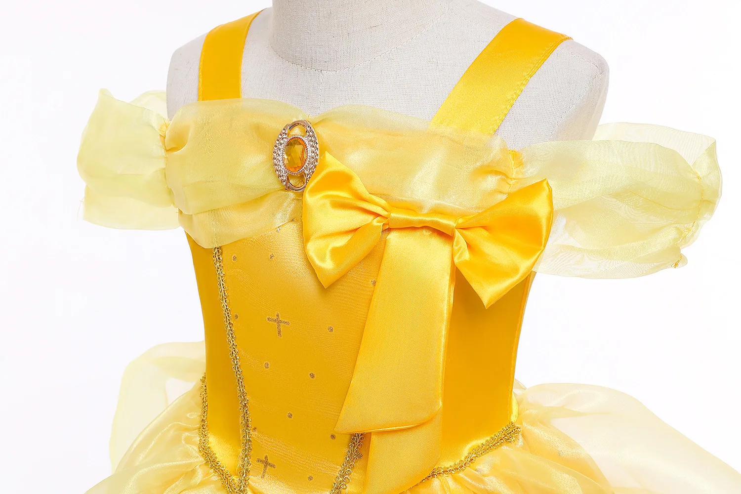Princess Costume Girl Kids Floral Ball Gown Cosplay Party Clothing Belle